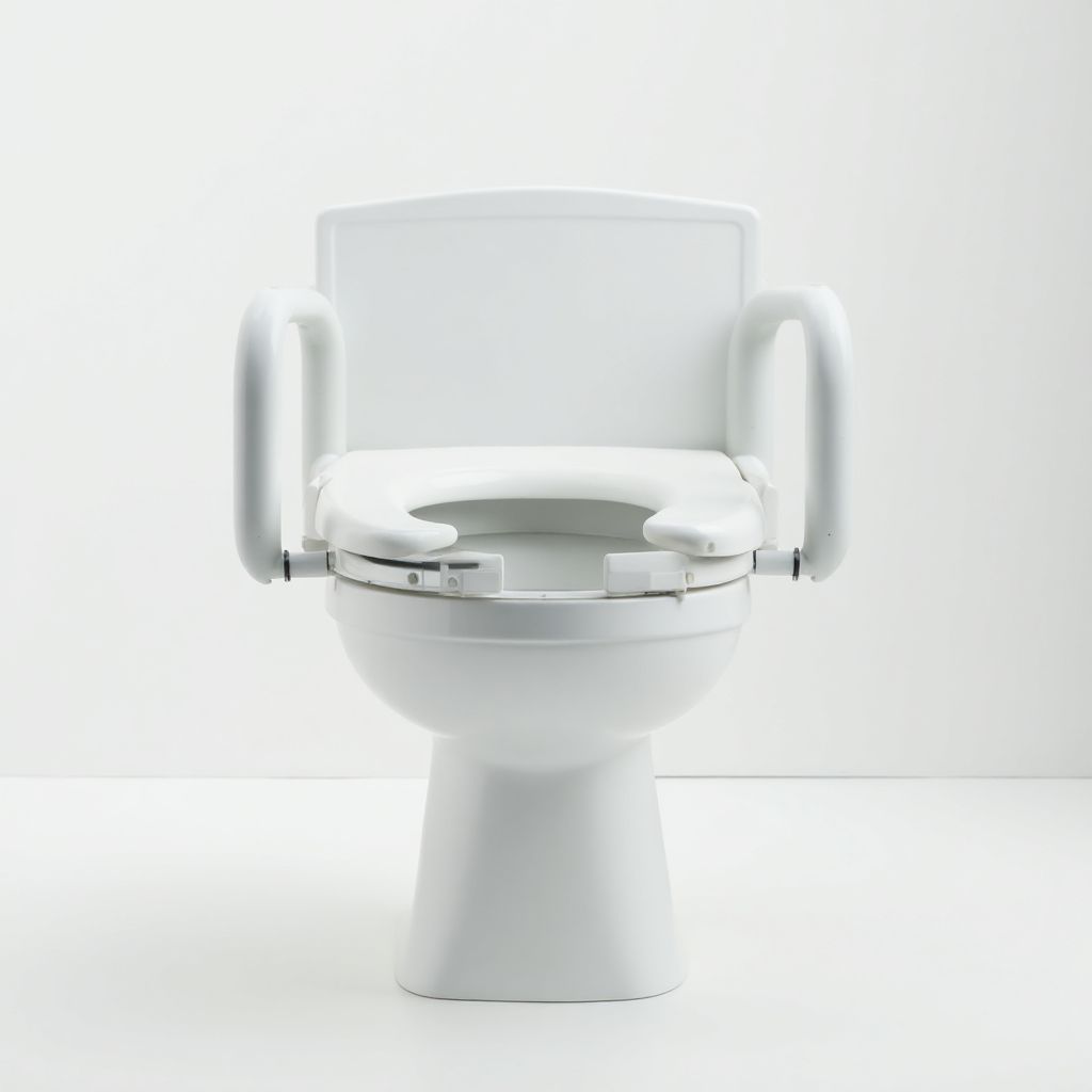 Raised Toilet Seat with Armrests